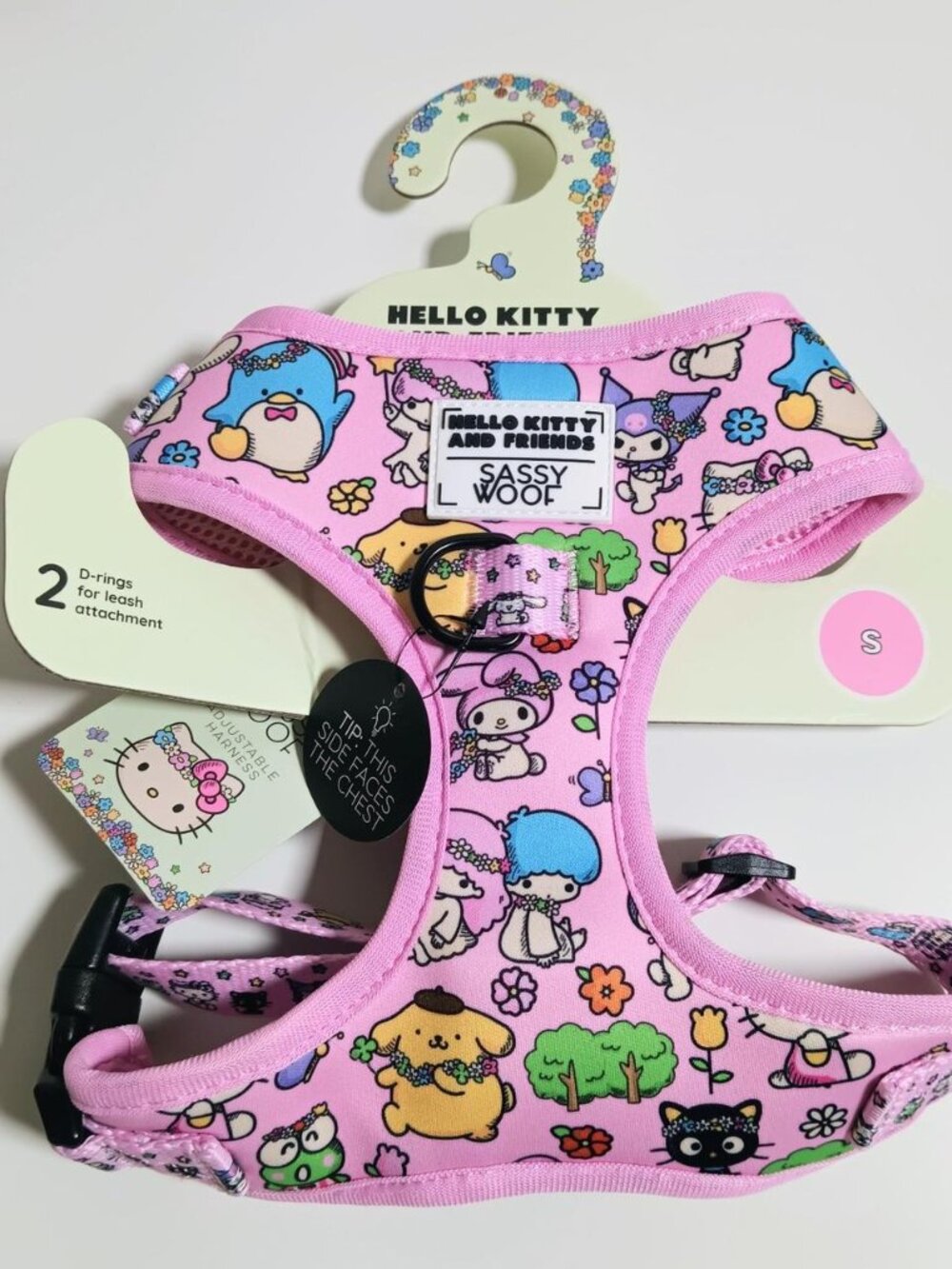 Sassy Woof Hello Kitty & Friends Flower Festival Adjustable Dog Harness